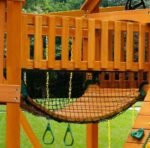 Gorilla Playsets Mountaineer Treehouse Wooden Swing Set with Tube Slide, Rope Ladder, and Sandbox - Image 4