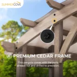 Sunjoy Bellucci 10 x 14 ft. Light Grey Outdoor Cedar Wood Framed Arched Pergola - Image 4