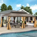 Sunmthink 12×20 ft Hardtop Gazebo with Double Roof - Image 2
