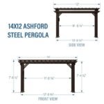 14×12 Ashford Traditional Steel Pergola With Sail Shade Soft Canopy - Image 3