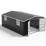 12 ft. W x 18 ft. D Large Outdoor Metal Shed, All-Steel Construction with Windows and Lockable Doors