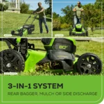 Greenworks 80V 21" Cordless Battery Brushless Self-Propelled Mower 3pc Combo Kit - Image 10