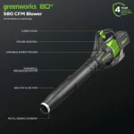 Greenworks 80V 21" Cordless Battery Brushless Self-Propelled Mower 3pc Combo Kit - Image 4