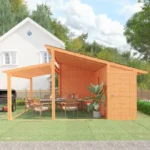 AECOJOY 20' × 12.5' Outdoor Wooden Gazebo with Storage Room - Image 4