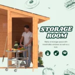 AECOJOY 20' × 12.5' Outdoor Wooden Gazebo with Storage Room - Image 5