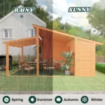 AECOJOY 20' × 12.5' Outdoor Wooden Gazebo with Storage Room - Image 7