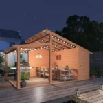 AECOJOY 20' × 12.5' Outdoor Wooden Gazebo with Storage Room - Image 8