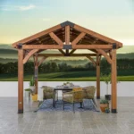 Backyard Discovery Arlington 12x12 Gazebo with Electric - Lt Brown - Image 10