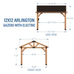 Backyard Discovery Arlington 12x12 Gazebo with Electric - Lt Brown - Image 4