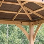 Yardistry Meridian 12x12 Cedar Gazebo with Aluminum Roof - Image 6