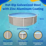 Blue wave 24' x 52" Round Belize Above Ground Swimming Pool - Image 3