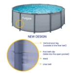 Funsicle Oasis Above Ground Metal Frame Swimming Pool Set – with FB1200S AutoSkimmer Pump, Ladder, Cover, Cloth & Deluxe Maint. Kit, 14' x 48", Round, Gray - Image 2