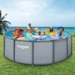 Funsicle Oasis Above Ground Metal Frame Swimming Pool Set – with FB1200S AutoSkimmer Pump, Ladder, Cover, Cloth & Deluxe Maint. Kit, 14' x 48", Round, Gray - Image 9