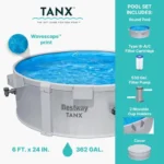 Bestway TANX 6' x 24" Round Above Ground Stock Tank Metal-Walled Above Ground Pool, All-in-One Set - Image 2