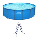 Bestway Steel Pro MAX 15' x 48" Round Above Ground Swimming Pool & Pool Ladder