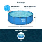 Bestway Steel Pro MAX 15' x 48" Round Above Ground Swimming Pool & Pool Ladder - Image 3
