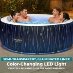 Bestway SaluSpa Hollywood Luxe 4-6 Person Inflatable Hot Tub, Round Energy-Efficient Spa, 77" x 26" - Image 5