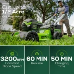 Greenworks 60V 21" Cordless Brushless Lawn Mower with 5.0Ah Battery & Charger 2531602 - Image 2