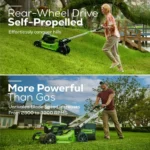 Greenworks 60V 21" Brushless Self-Propelled Battery Powered Lawn Mower + (2) 4.0Ah Batteries & Dual Port Charger - Image 4