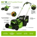 Greenworks 60V 21" Brushless Self-Propelled Battery Powered Lawn Mower + (2) 4.0Ah Batteries & Dual Port Charger - Image 5