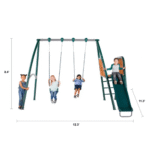 Sportspower Alta Oaks 10′ Heavy Duty Swing Set with Lifetime Warranty on 6′ Double Wall Slide - Image 4