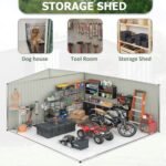 Patiowell 10 ft. W x 12 ft. D Size Upgrade Metal Storage Shed (119 sq. ft.) - Image 6