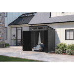 Suncast 6-Feet x 4-Feet Modernist Lean-to Resin Storage Shed (Floor Included) in Gray | BMS6583T - Image 10