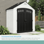 Suncast Vista 7 ft. x 4 ft. Resin Standard Modern Storage Shed with Floor Kit - Image 6