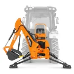 8' Tractor Backhoe Attachment with Mechanical Thumb, 15" Bucket, ISO/SAE Switchable Controls, Self-Contained Hydraulic System, 3 Point Hitch Cat.1 & 2, 20-100 HP, BH760M
