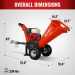 HONDA GX200 Gasoline Engine Powered 4 inch Wood Chipper, GS650 - Image 3