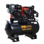 60 Gallon Skid Mount Gas Air Compressor, 2-Stage Belt Drive, 14 HP Engine, Horizontal Tank TMG-GAC65 - Image 2