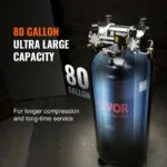 VEVOR 80 Gallon Air Compressor, 6.5HP 15.5SCFM@90 PSI, 2-Stage 145PSI Oil Free Stationary Air Compressor Tank for Industrial Manufacturing, Construction Sites (3-Phase Power, 220V 60 Hz) - Image 3