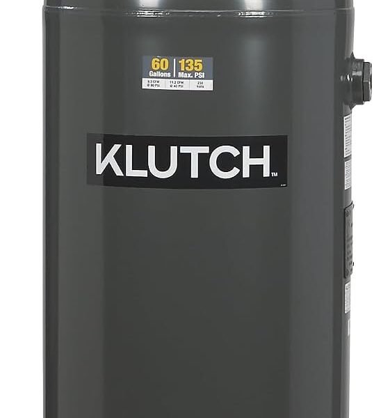 Klutch 29-Gallon Air Compressor, 2.5 HP, 120V, 175 PSI, 5.1 CFM at 90 PSI